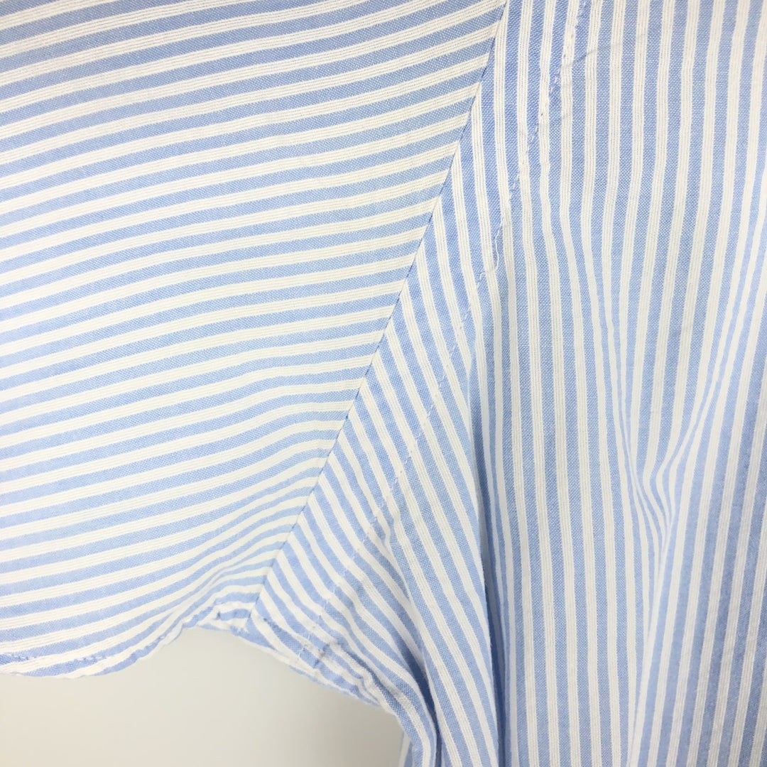 Ralph Lauren Classic Fit Seersucker Short Sleeve Button Down Striped Shirt Men's XL cotton blue type Vintage Second Hand