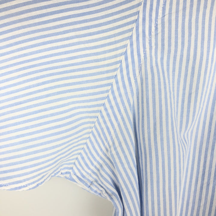 Ralph Lauren Classic Fit Seersucker Short Sleeve Button Down Striped Shirt Men's XL cotton blue type Vintage Second Hand
