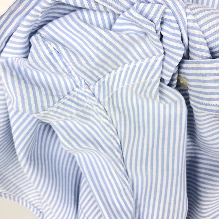 Ralph Lauren Classic Fit Seersucker Short Sleeve Button Down Striped Shirt Men's XL cotton blue type Vintage Second Hand
