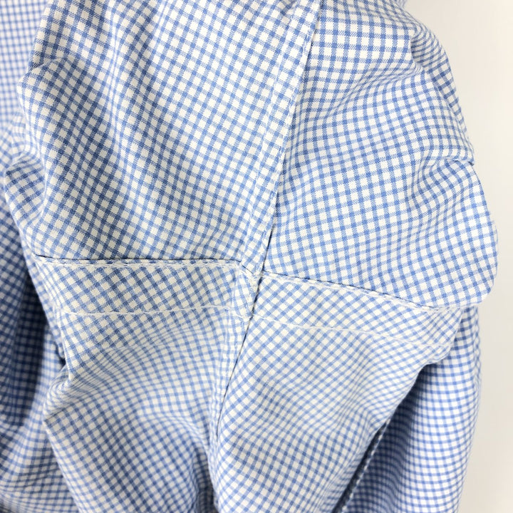 Ralph Lauren CUSTOM FIT Gingham Check Short Sleeve Button Down Check Shirt Men's L size cotton blue type Vintage Second Hand