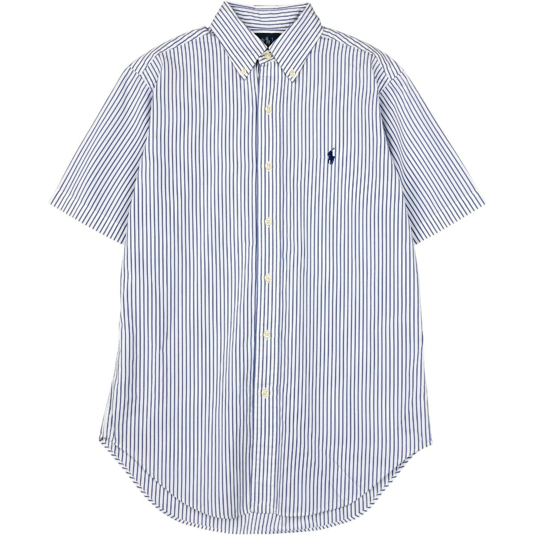 Ralph Lauren CLASSIC FIT Short-Sleeve Button-Down Striped Shirt, Men's Size S (approx.) cotton blue type Vintage Second Hand