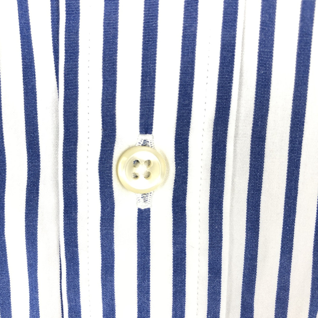 Ralph Lauren CUSTOM FIT short sleeve button down striped shirt men's size L cotton blue type Vintage Second Hand