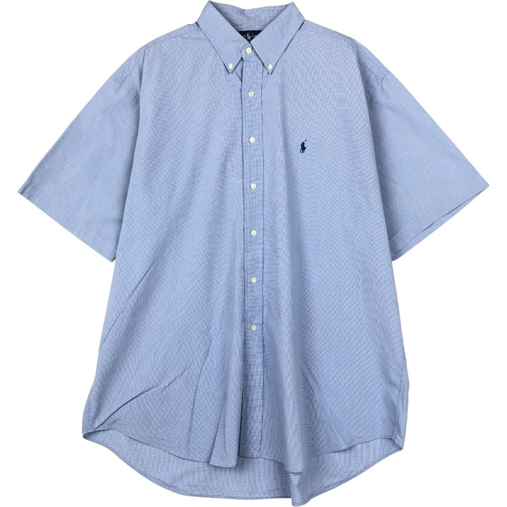 Ralph Lauren BLAKE short sleeve button down check shirt men's XL size cotton blue type Vintage Second Hand