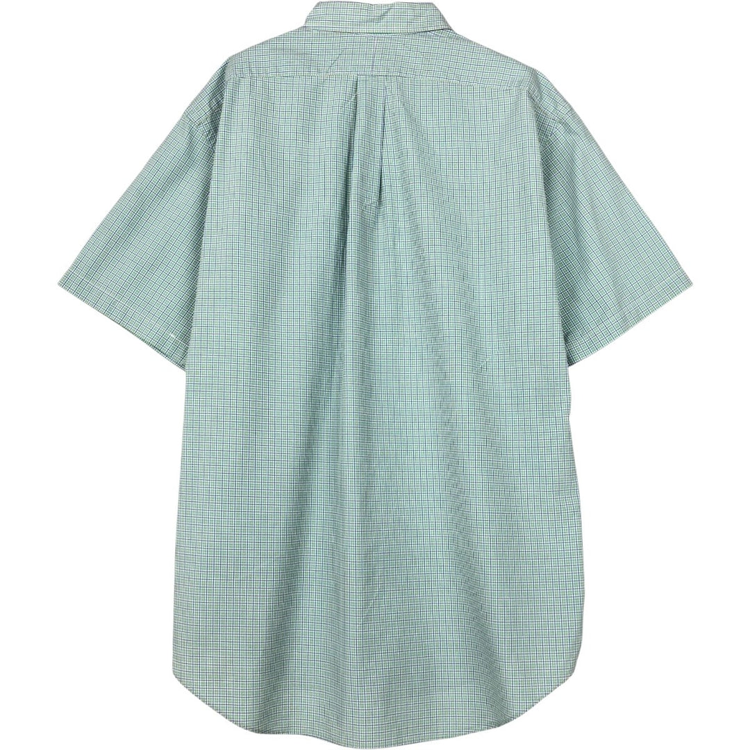 Ralph Lauren Classic Fit short sleeve button down check shirt, men's size XL cotton green type yellow green Vintage Second Hand