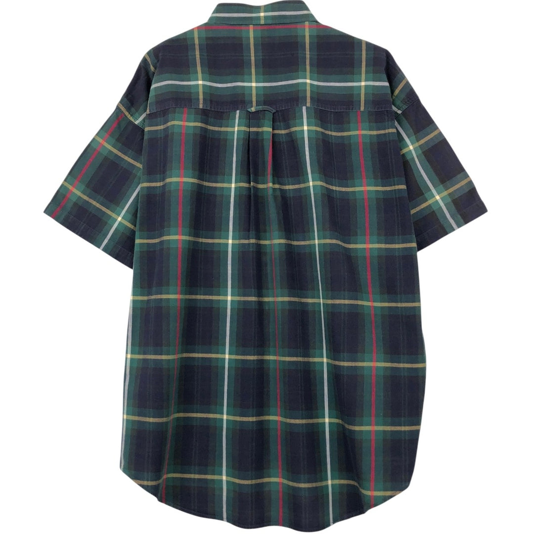 Ralph Lauren CHAPS short sleeve button down check shirt men's XL size cotton green type Vintage Second Hand
