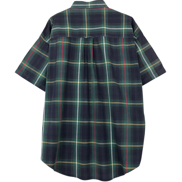 Ralph Lauren CHAPS short sleeve button down check shirt men's XL size cotton green type Vintage Second Hand
