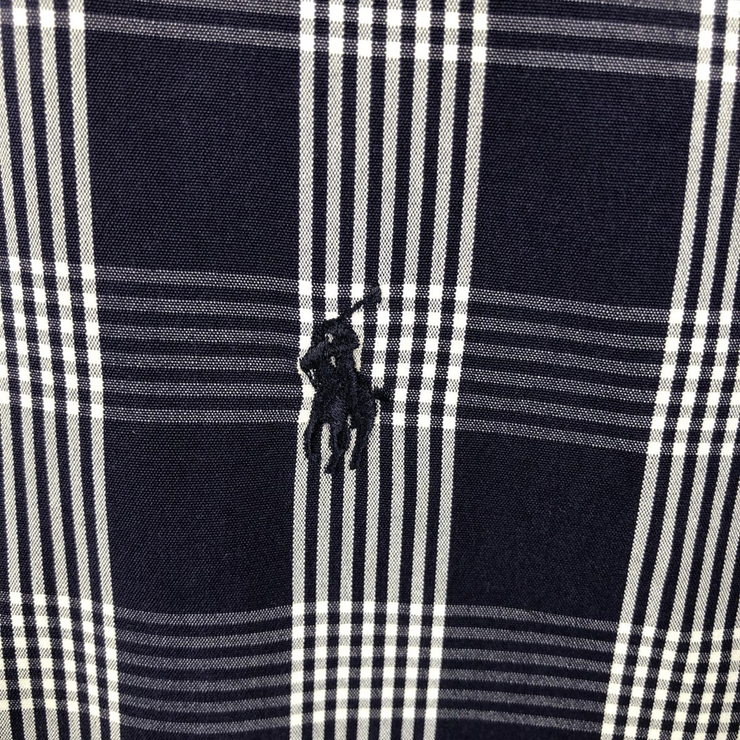 Ralph Lauren BLAKE short sleeve button down check shirt men's XL size cotton navy blue type Vintage Second Hand