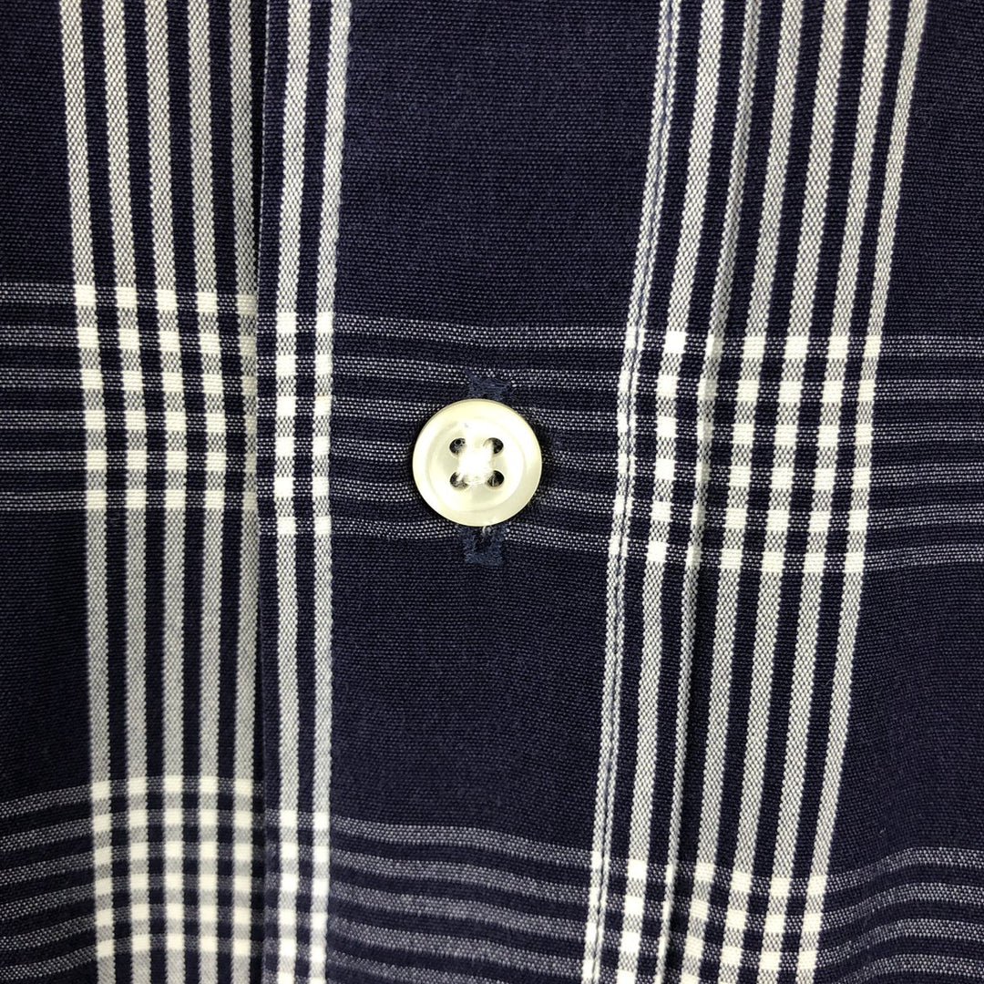Ralph Lauren BLAKE short sleeve button down check shirt men's XL size cotton navy blue type Vintage Second Hand