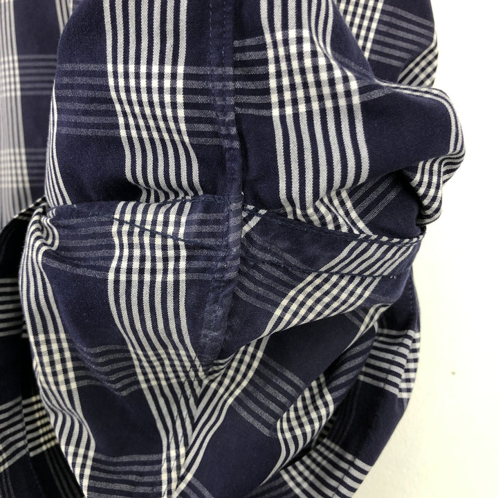 Ralph Lauren BLAKE short sleeve button down check shirt men's XL size cotton navy blue type Vintage Second Hand