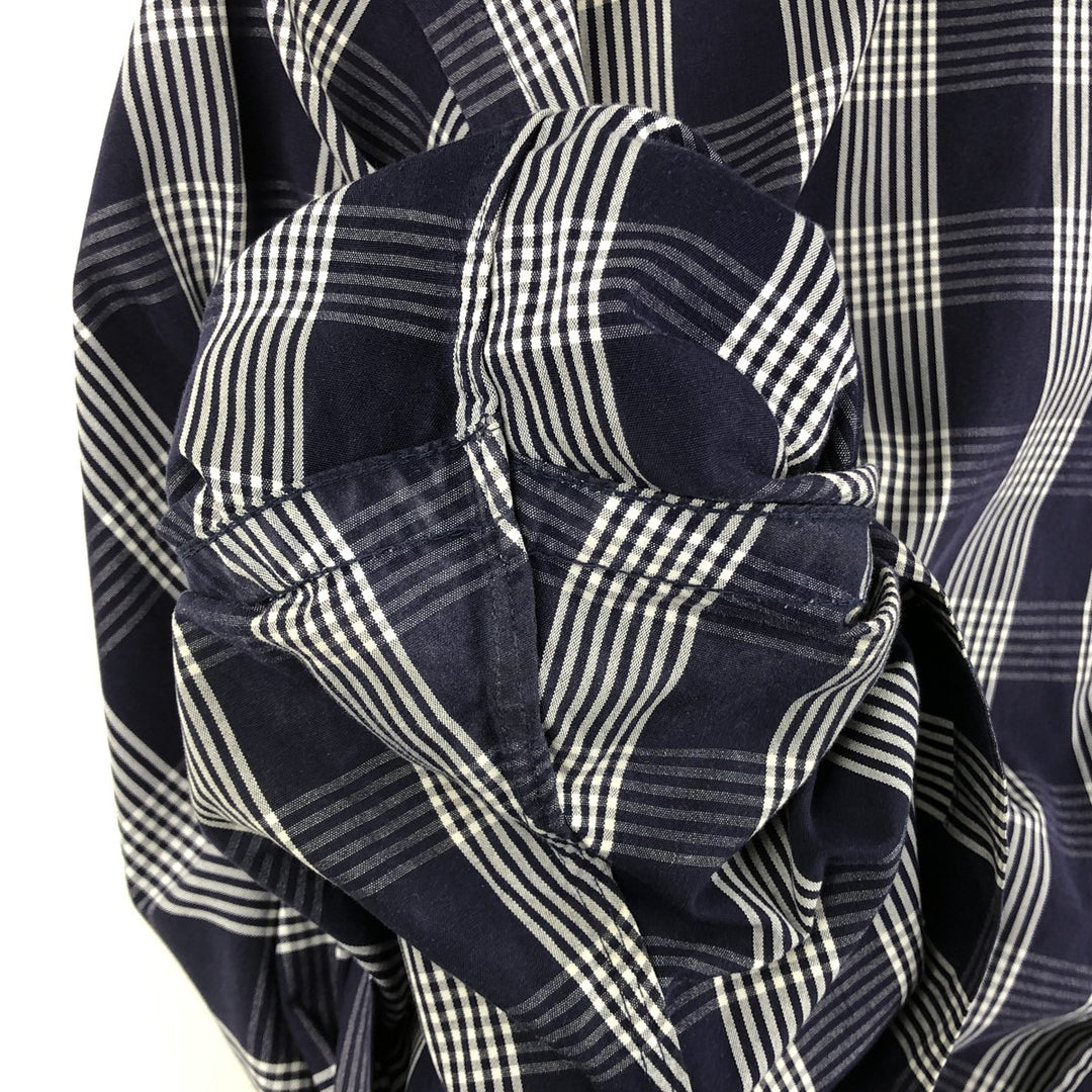 Ralph Lauren BLAKE short sleeve button down check shirt men's XL size cotton navy blue type Vintage Second Hand