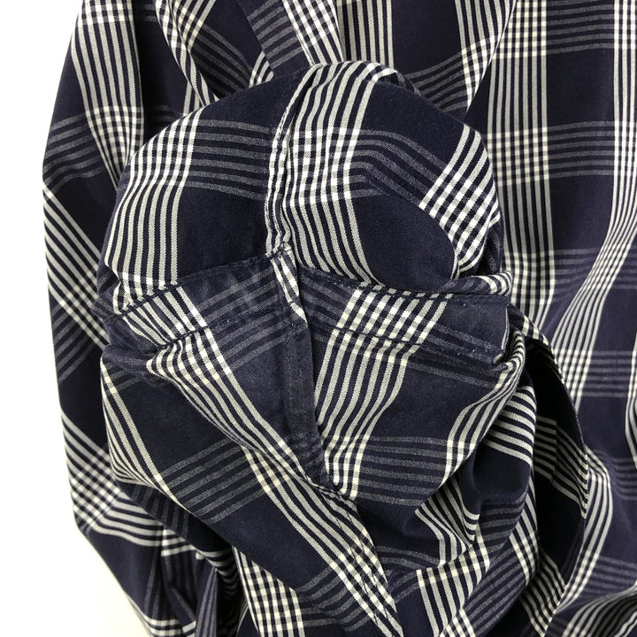 Ralph Lauren BLAKE short sleeve button down check shirt men's XL size cotton navy blue type Vintage Second Hand