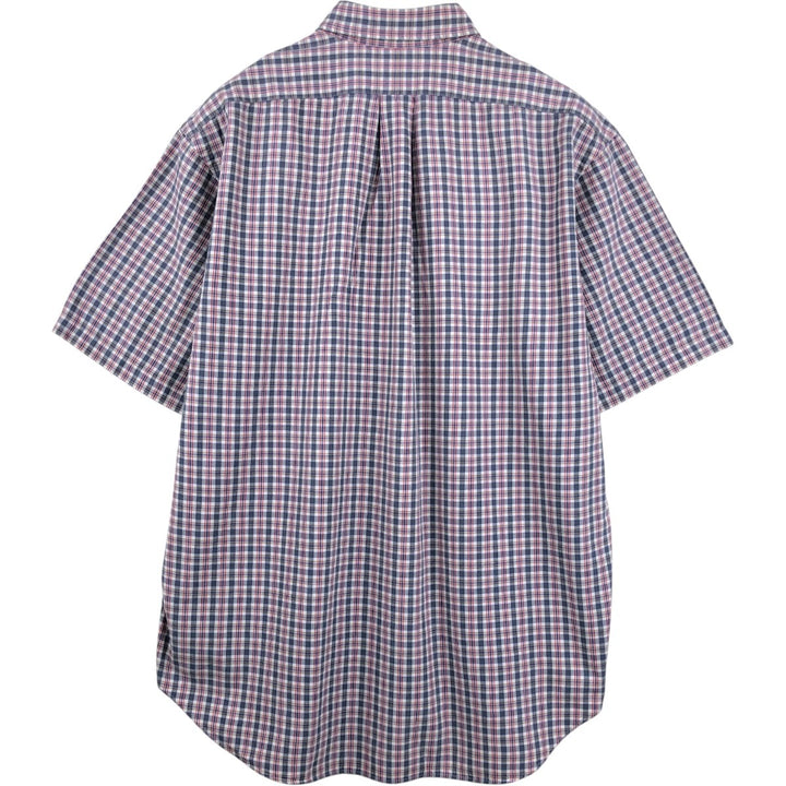 Ralph Lauren BLAKE short sleeve button down check shirt, men's size L cotton red type Vintage Second Hand