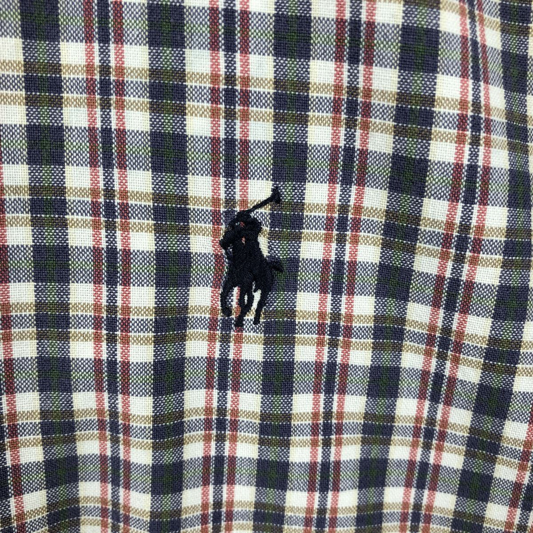Ralph Lauren BLAKE short sleeve button down check shirt, men's size L cotton red type Vintage Second Hand