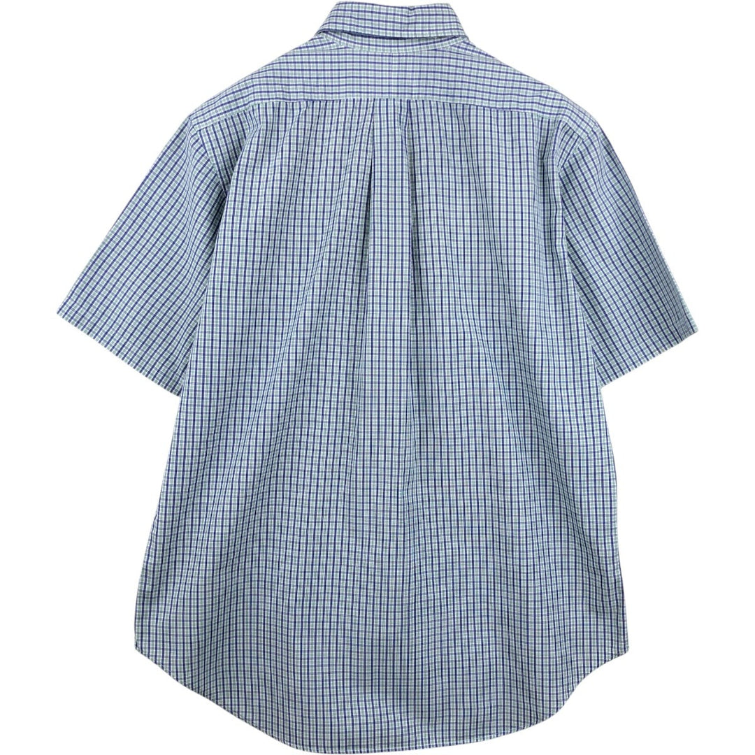 Ralph Lauren Classic Fit Short Sleeve Button Down Check Shirt Men's M cotton green type Vintage Second Hand