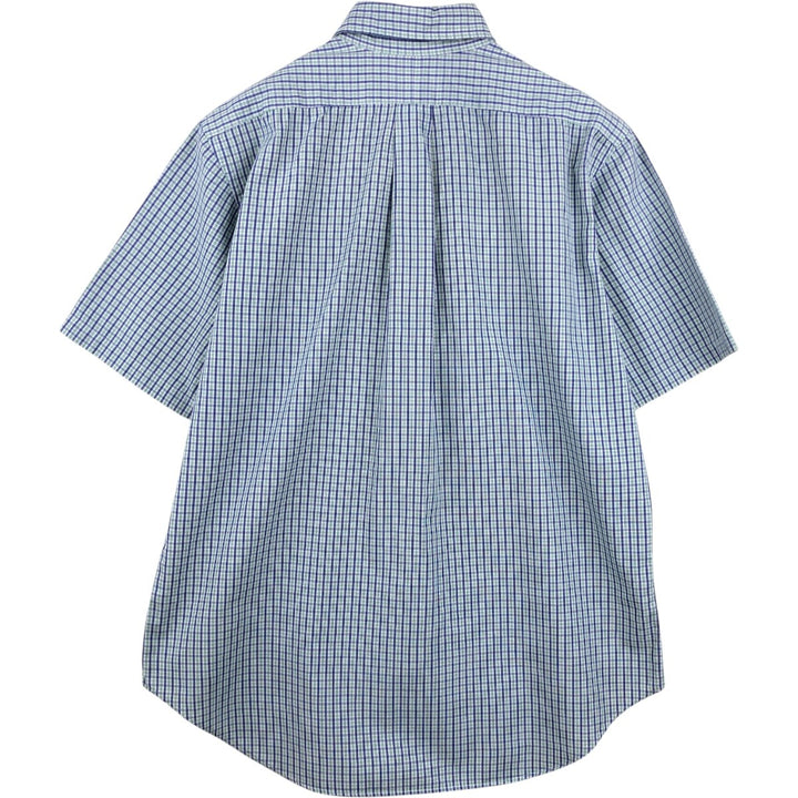 Ralph Lauren Classic Fit Short Sleeve Button Down Check Shirt Men's M cotton green type Vintage Second Hand