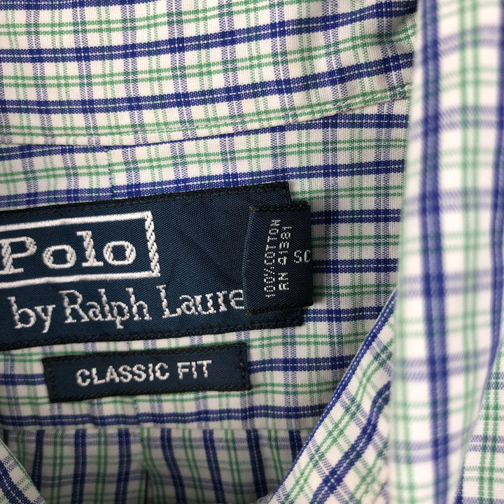 Ralph Lauren Classic Fit Short Sleeve Button Down Check Shirt Men's M cotton green type Vintage Second Hand