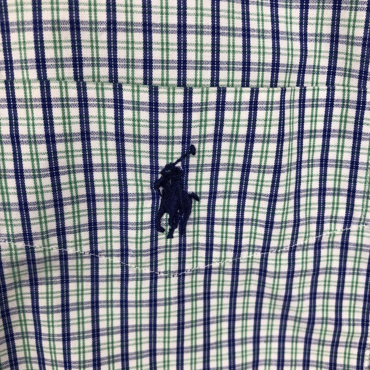 Ralph Lauren Classic Fit Short Sleeve Button Down Check Shirt Men's M cotton green type Vintage Second Hand