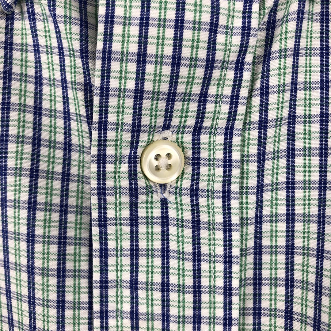 Ralph Lauren Classic Fit Short Sleeve Button Down Check Shirt Men's M cotton green type Vintage Second Hand