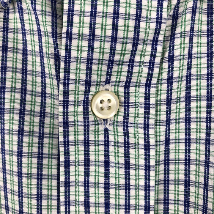 Ralph Lauren Classic Fit Short Sleeve Button Down Check Shirt Men's M cotton green type Vintage Second Hand