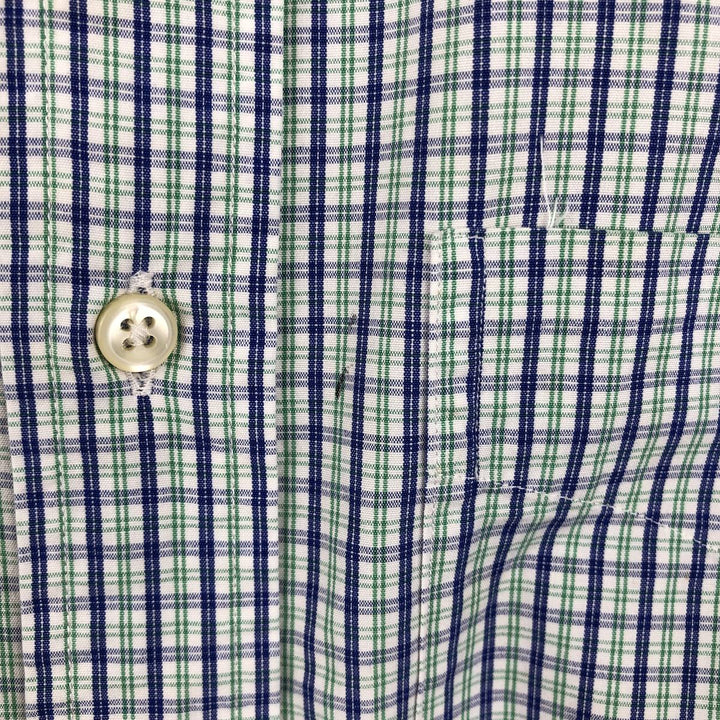 Ralph Lauren Classic Fit Short Sleeve Button Down Check Shirt Men's M cotton green type Vintage Second Hand