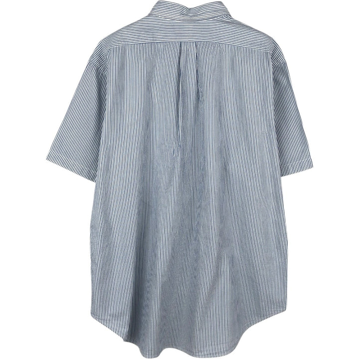 Ralph Lauren CLASSIC FIT Classic Fit Seersucker Short Sleeve Button Down Striped Shirt Men's XL cotton blue type Vintage Second Hand