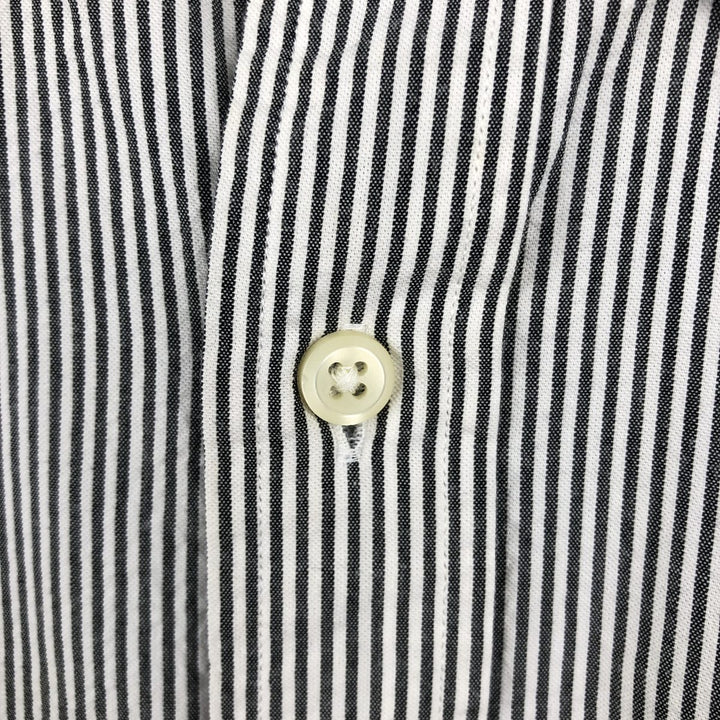 Ralph Lauren CUSTOM FIT seersucker short-sleeved button-down striped shirt, men's size S (approx.) cotton white type Vintage Second Hand