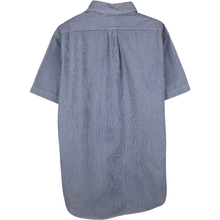 Ralph Lauren RALPH LAUREN Seersucker short sleeve button down striped shirt Men's L size cotton blue type Vintage Second Hand
