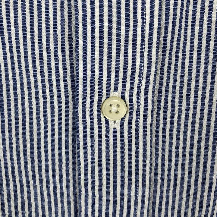 Ralph Lauren RALPH LAUREN Seersucker short sleeve button down striped shirt Men's L size cotton blue type Vintage Second Hand