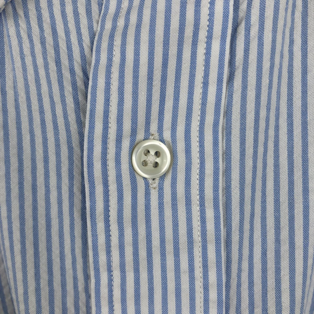 Ralph Lauren BLAKE Seersucker Short Sleeve Button Down Striped Shirt Men's Size L cotton blue type Vintage Second Hand