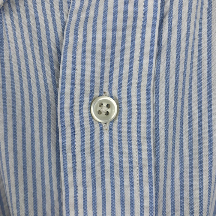 Ralph Lauren BLAKE Seersucker Short Sleeve Button Down Striped Shirt Men's Size L cotton blue type Vintage Second Hand