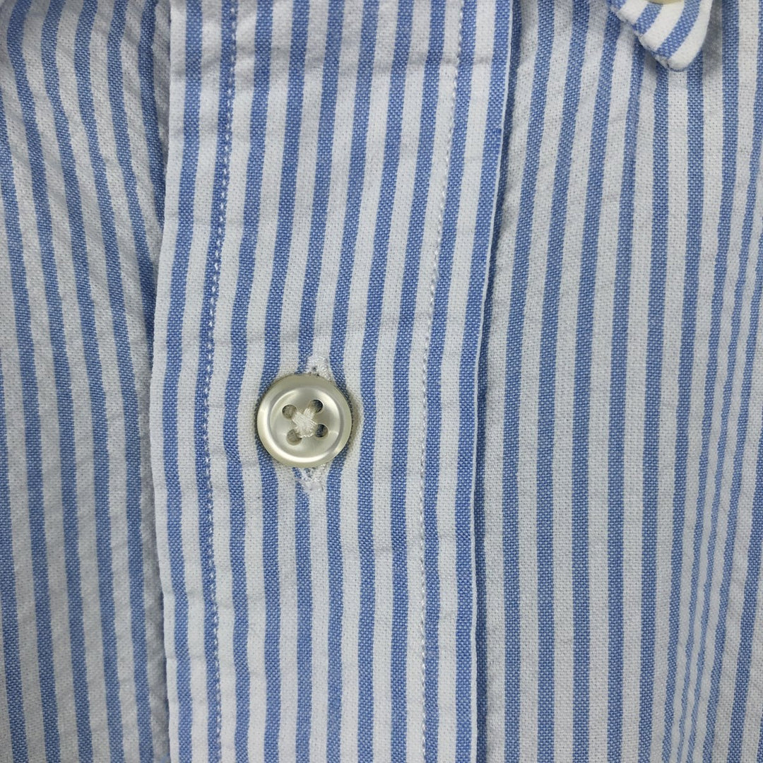 Ralph Lauren BLAKE Seersucker Short Sleeve Button Down Striped Shirt Men's Size L cotton blue type Vintage Second Hand
