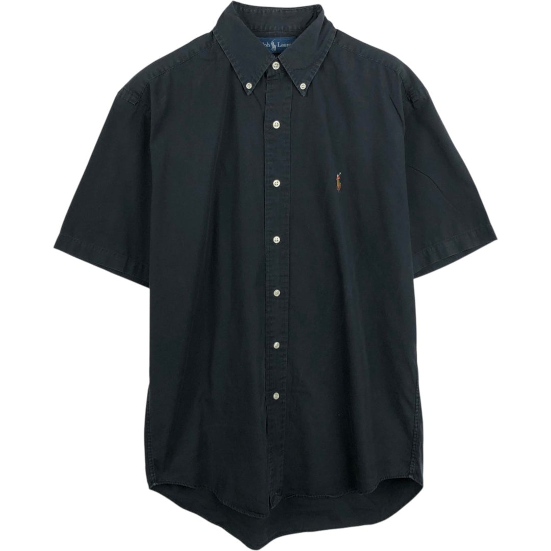 Ralph Lauren BLAKE short sleeve button down shirt, men's size S cotton black type Vintage Second Hand