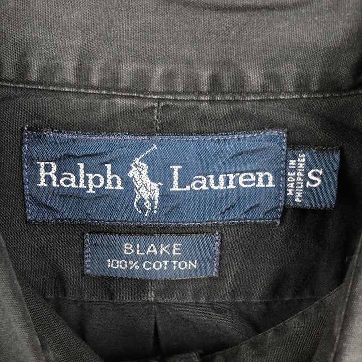 Ralph Lauren BLAKE short sleeve button down shirt, men's size S cotton black type Vintage Second Hand