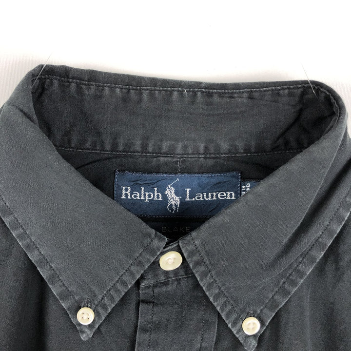 Ralph Lauren BLAKE short sleeve button down shirt, men's size S cotton black type Vintage Second Hand