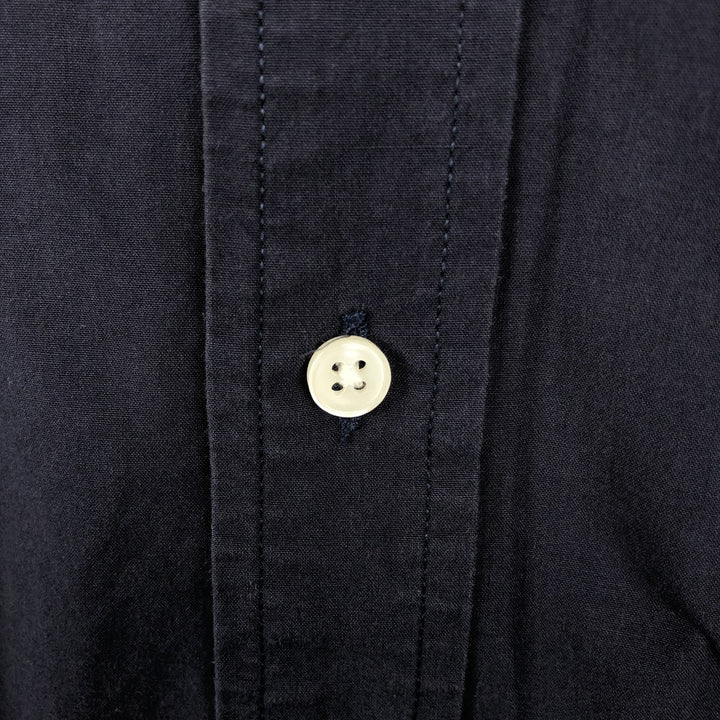 Ralph Lauren CUSTOM FIT short sleeve button down shirt, men's size M cotton navy blue type Vintage Second Hand