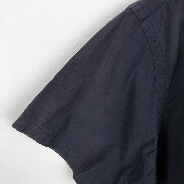 Ralph Lauren CUSTOM FIT short sleeve button down shirt, men's size M cotton navy blue type Vintage Second Hand