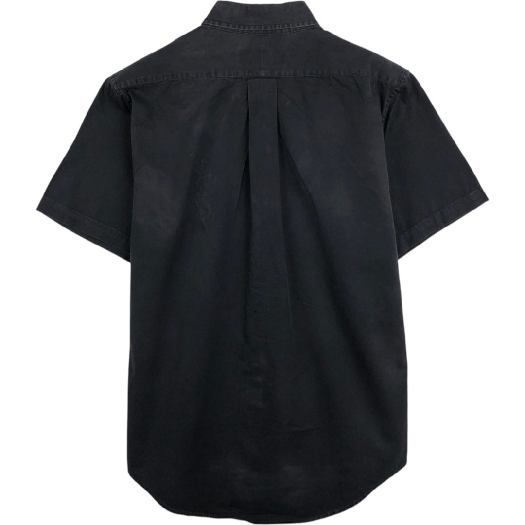 Ralph Lauren CUSTOM FIT Big Pony Short-Sleeve Button-Down Shirt, Men's Size M (approx.) cotton black type Vintage Second Hand