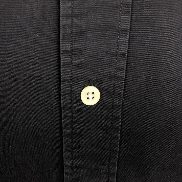 Ralph Lauren CUSTOM FIT Big Pony Short-Sleeve Button-Down Shirt, Men's Size M (approx.) cotton black type Vintage Second Hand