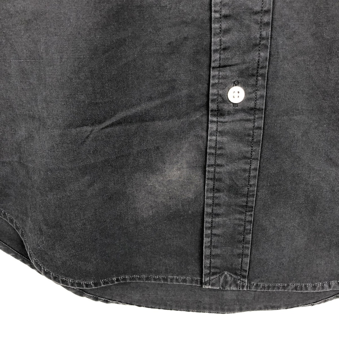Ralph Lauren CUSTOM FIT Big Pony Short-Sleeve Button-Down Shirt, Men's Size M (approx.) cotton black type Vintage Second Hand