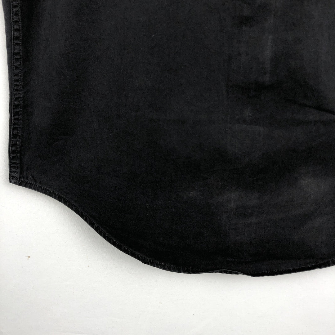 Ralph Lauren CUSTOM FIT Big Pony Short-Sleeve Button-Down Shirt, Men's Size M (approx.) cotton black type Vintage Second Hand