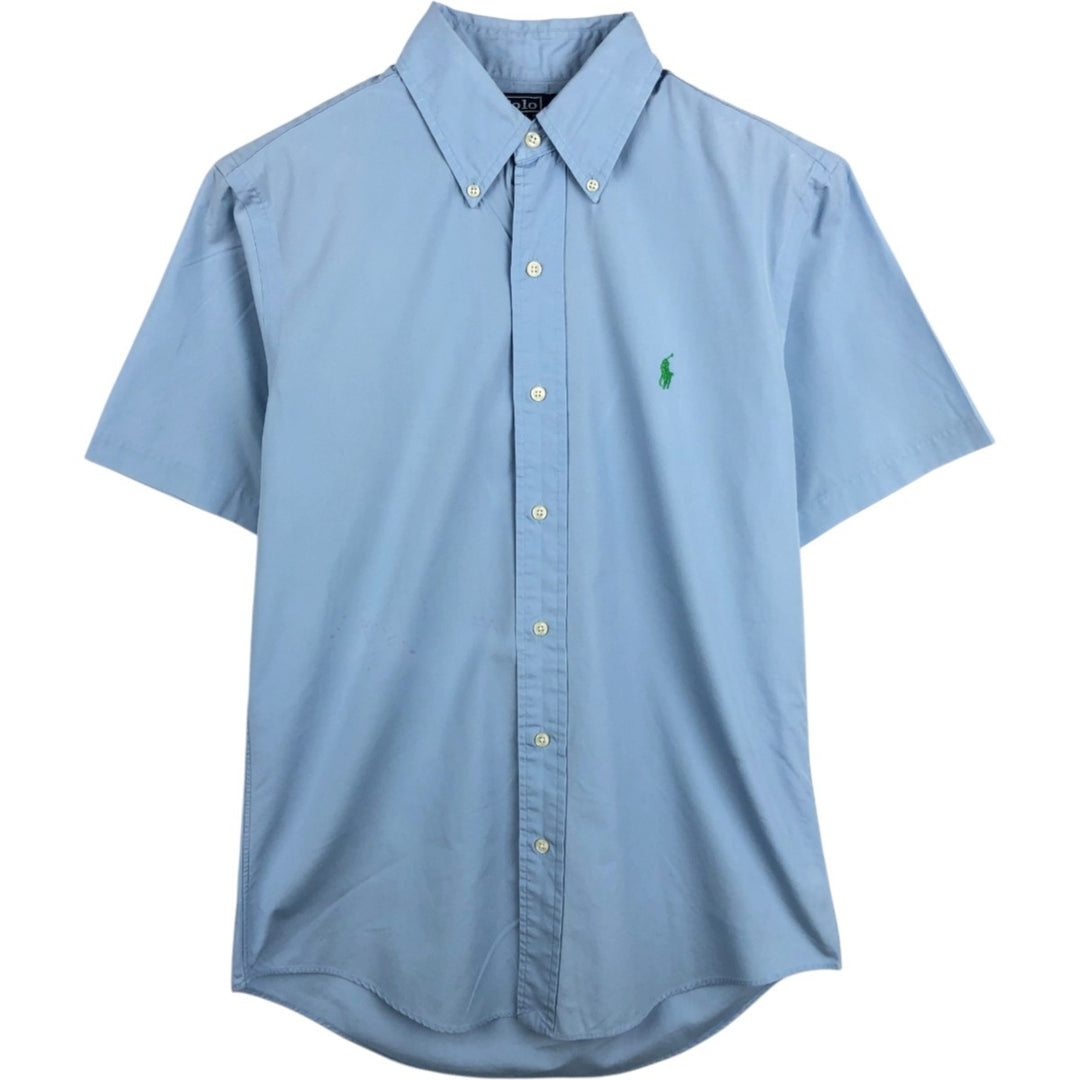 Ralph Lauren POLO by Ralph Lauren CUSTOM FIT Short-Sleeve Button-Down Shirt, Men's Size S (approx.) cotton Blue type light blue Vintage Second Hand