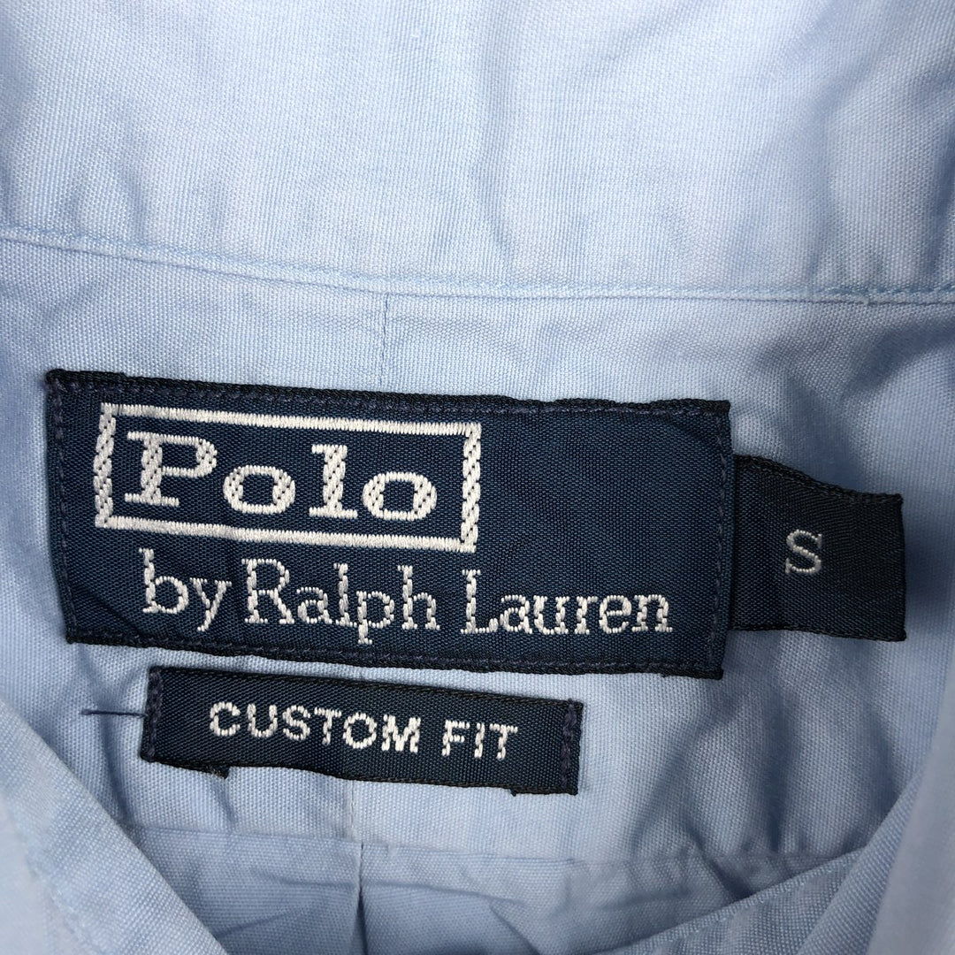 Ralph Lauren POLO by Ralph Lauren CUSTOM FIT Short-Sleeve Button-Down Shirt, Men's Size S (approx.) cotton Blue type light blue Vintage Second Hand