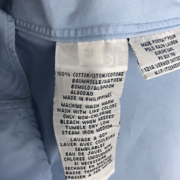 Ralph Lauren POLO by Ralph Lauren CUSTOM FIT Short-Sleeve Button-Down Shirt, Men's Size S (approx.) cotton Blue type light blue Vintage Second Hand