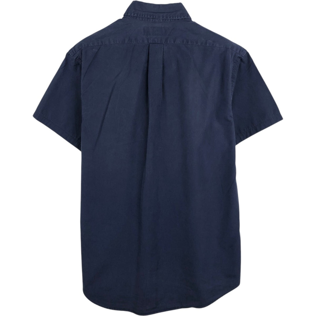Ralph Lauren CUSTOM FIT short sleeve button down shirt, men's size M cotton navy blue type Vintage Second Hand