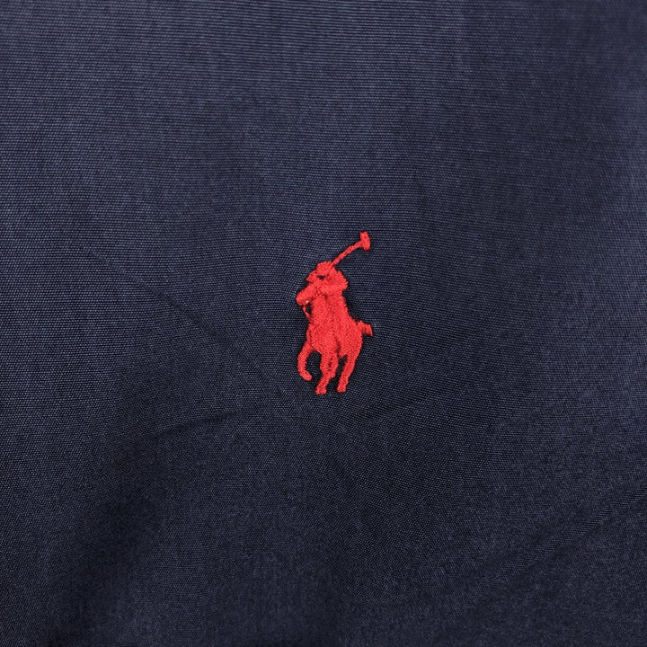 Ralph Lauren CUSTOM FIT short sleeve button down shirt, men's size M cotton navy blue type Vintage Second Hand