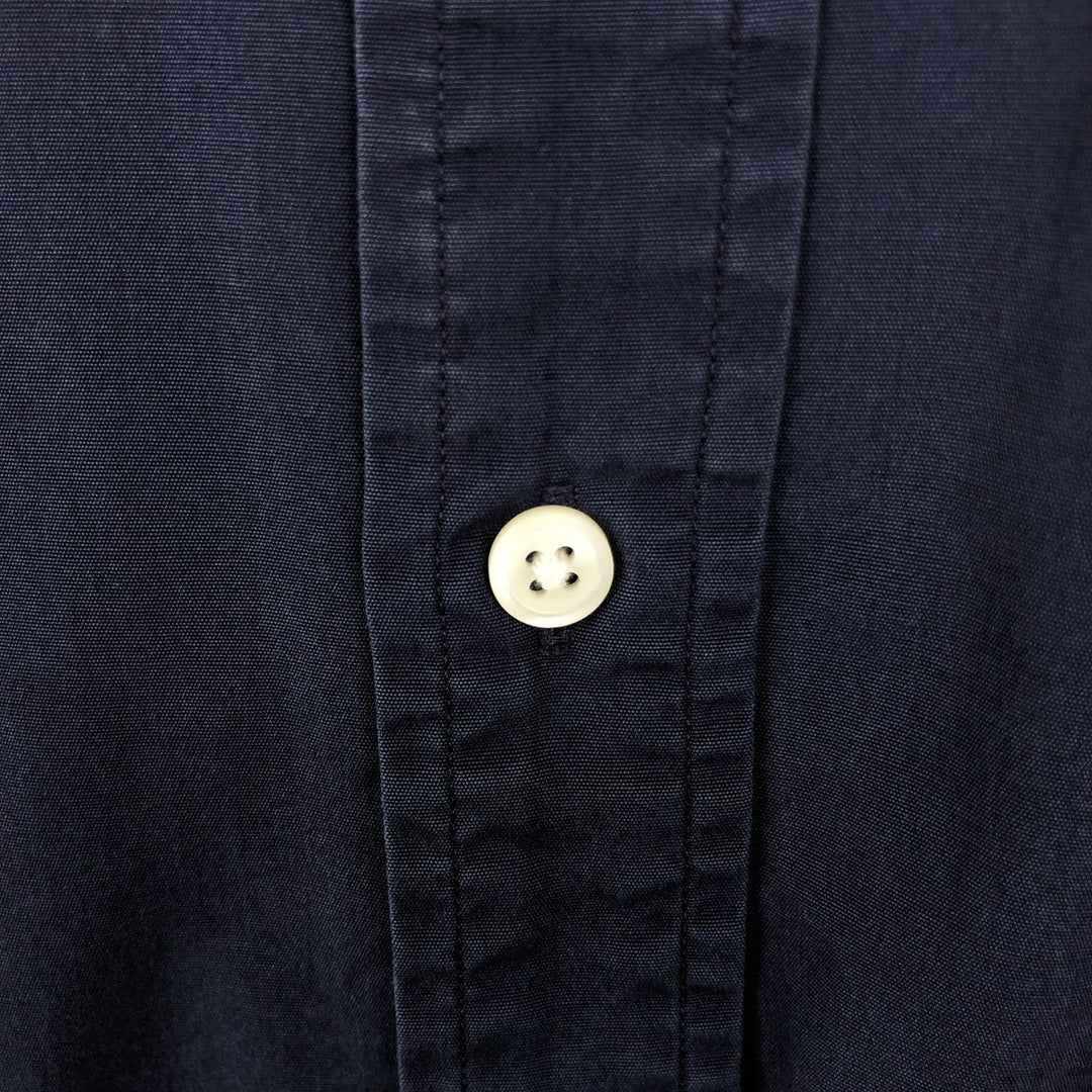 Ralph Lauren CUSTOM FIT short sleeve button down shirt, men's size M cotton navy blue type Vintage Second Hand
