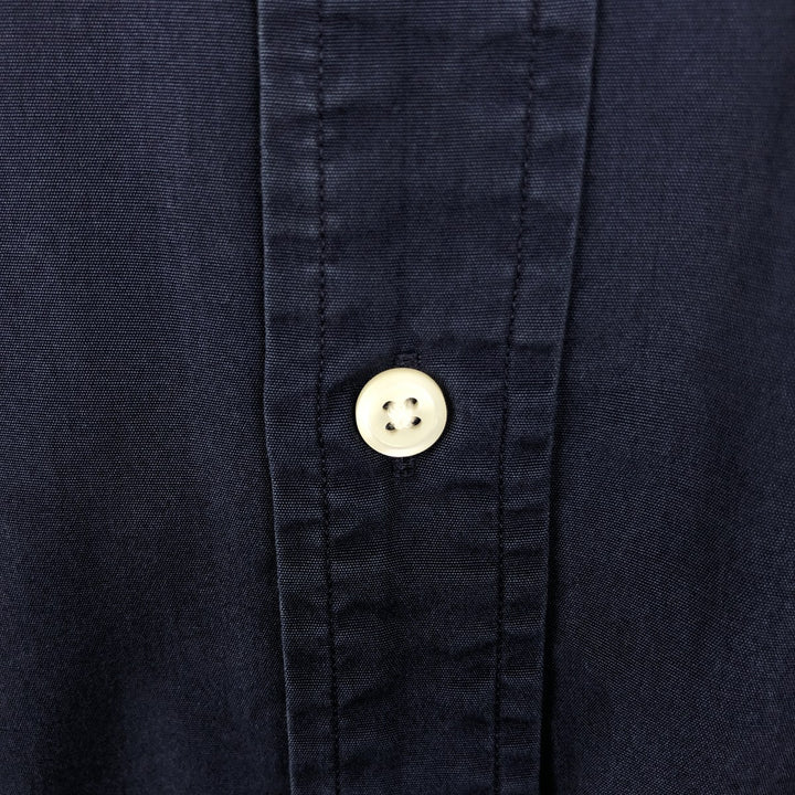 Ralph Lauren CUSTOM FIT short sleeve button down shirt, men's size M cotton navy blue type Vintage Second Hand