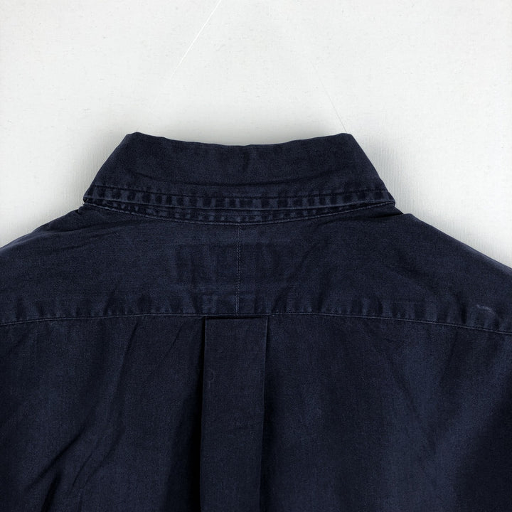 Ralph Lauren CUSTOM FIT short sleeve button down shirt, men's size M cotton navy blue type Vintage Second Hand