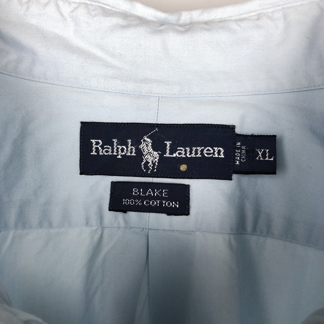 Ralph Lauren BLAKE short sleeve button down shirt, men's XL size cotton Blue type light blue Vintage Second Hand