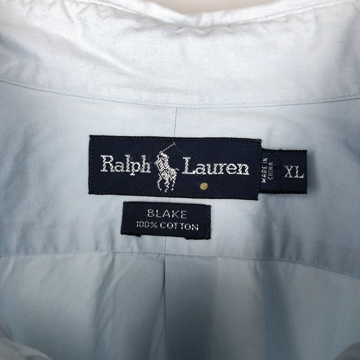 Ralph Lauren BLAKE short sleeve button down shirt, men's XL size cotton Blue type light blue Vintage Second Hand